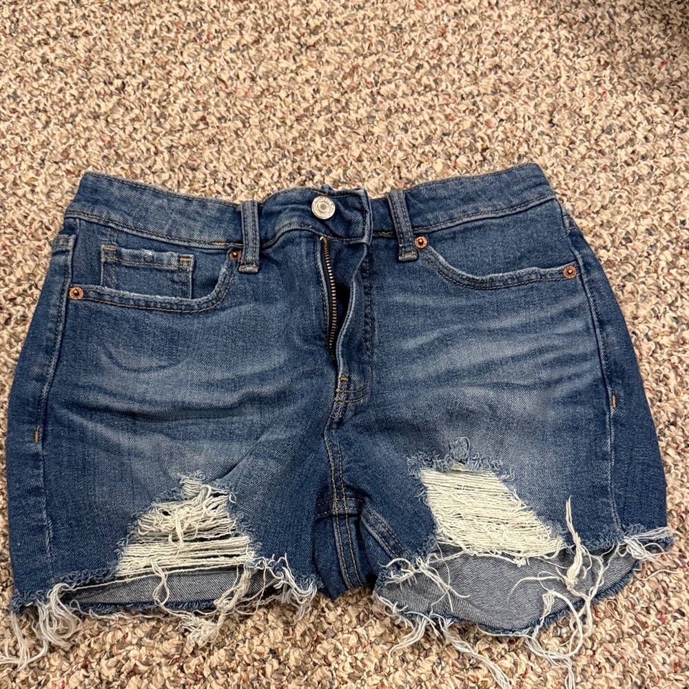 Old Navy Dark Blue Distressed Denim Shorts